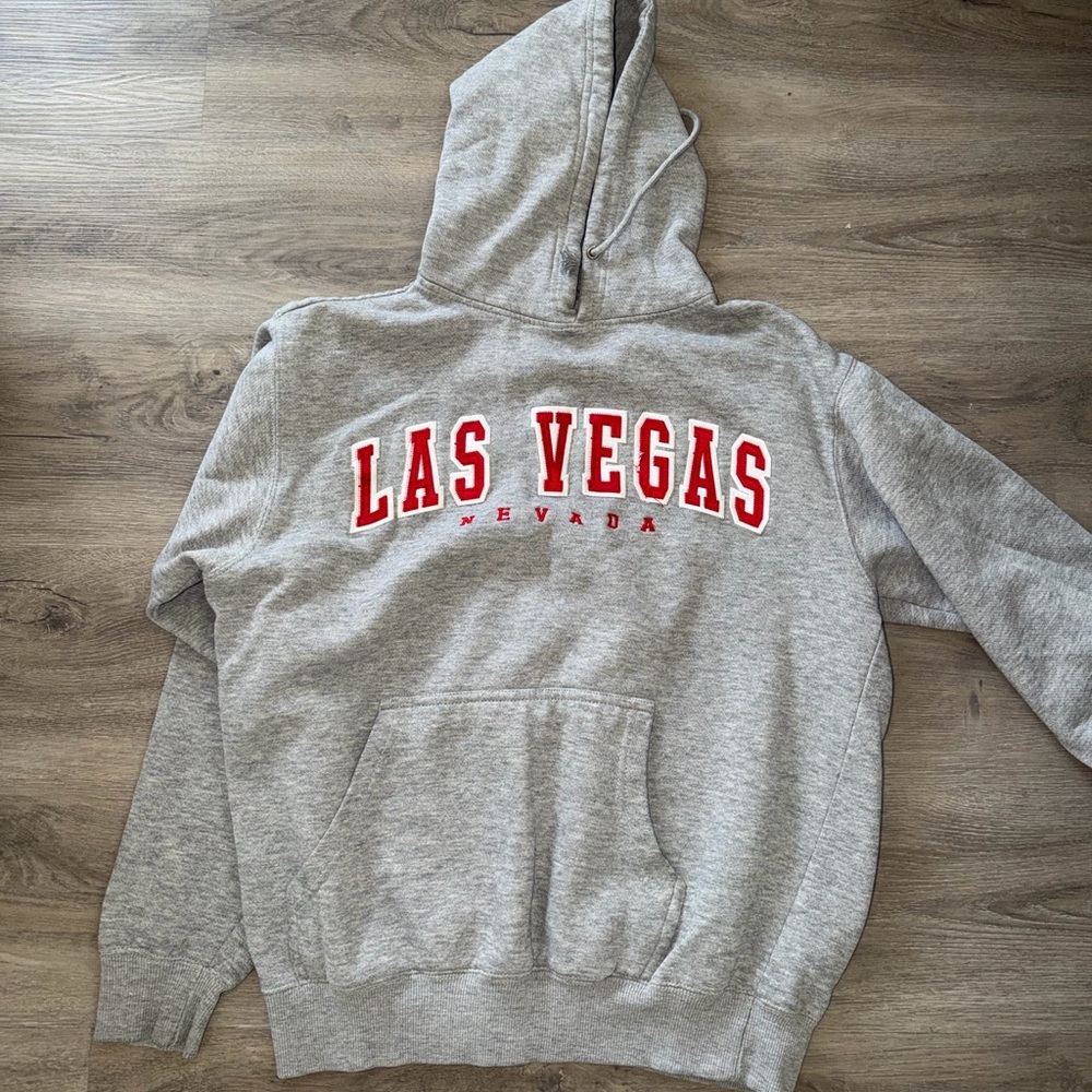 Blue 84 Gray Hoodie with Red Las Vegas Lettering